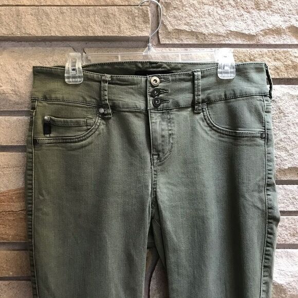 Torrid Three Button Jeggings Skinny Jeans Olive Green 12 - Picture 4 of 8